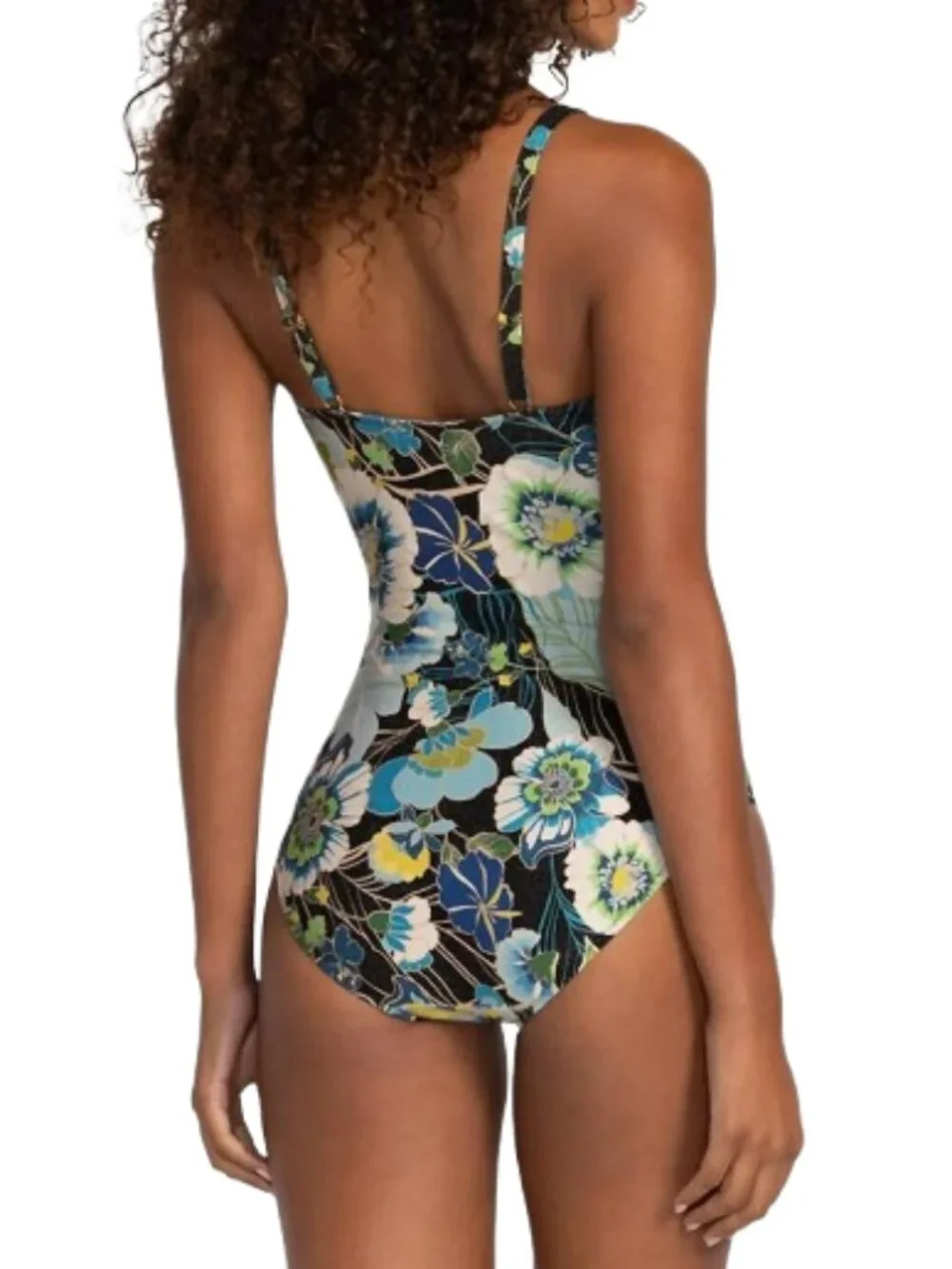 Johnny Was Ruched One Piece Jenn Glittery Swimsuit